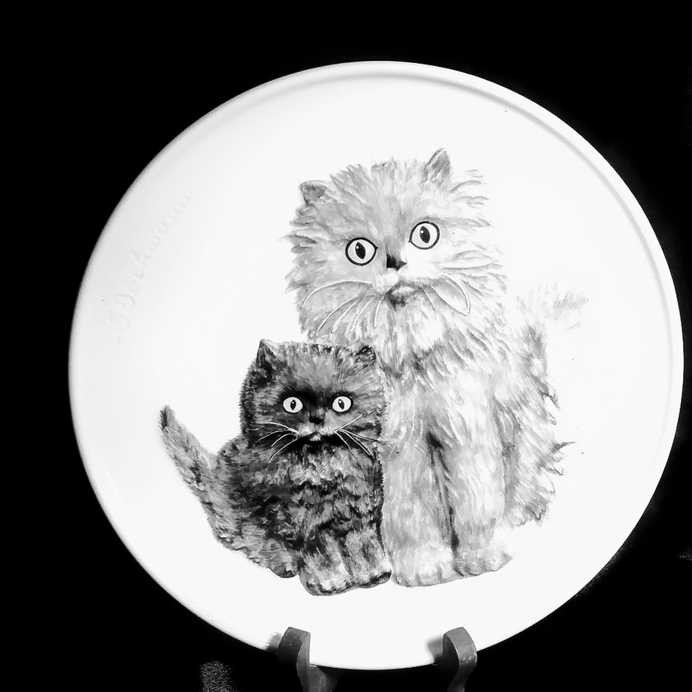 Goebel Grey Cats Plate